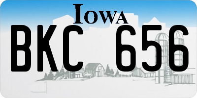 IA license plate BKC656