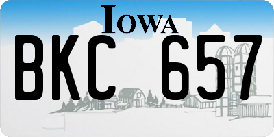 IA license plate BKC657