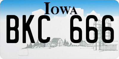 IA license plate BKC666