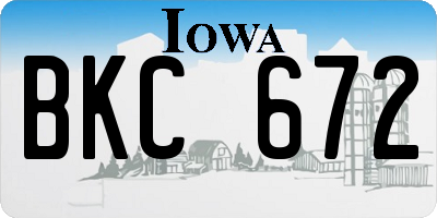 IA license plate BKC672
