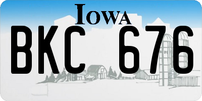 IA license plate BKC676