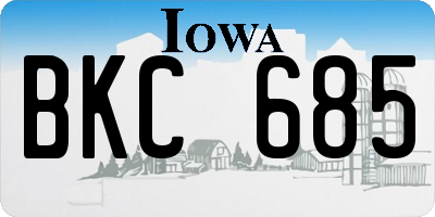 IA license plate BKC685