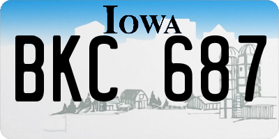 IA license plate BKC687