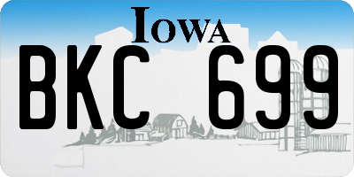 IA license plate BKC699