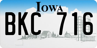 IA license plate BKC716