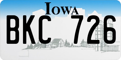 IA license plate BKC726