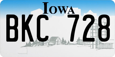 IA license plate BKC728