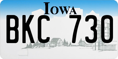 IA license plate BKC730