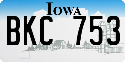 IA license plate BKC753