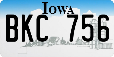 IA license plate BKC756