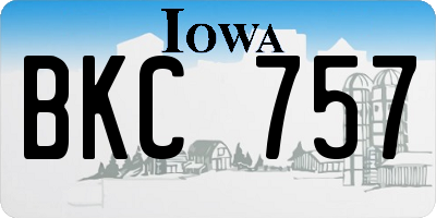 IA license plate BKC757