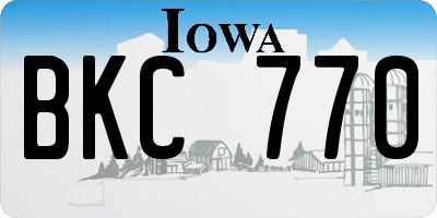 IA license plate BKC770