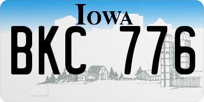 IA license plate BKC776