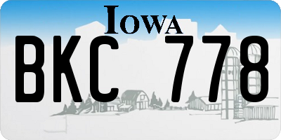 IA license plate BKC778