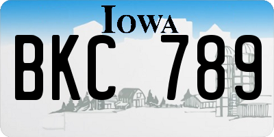 IA license plate BKC789