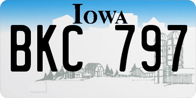 IA license plate BKC797