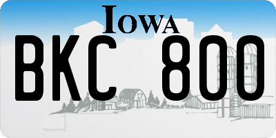 IA license plate BKC800