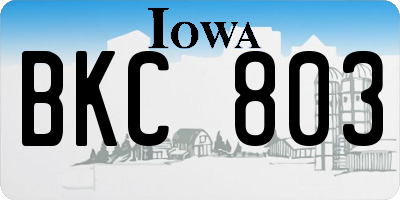 IA license plate BKC803