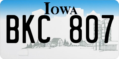IA license plate BKC807