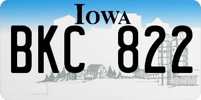 IA license plate BKC822