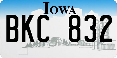 IA license plate BKC832