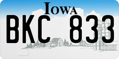 IA license plate BKC833