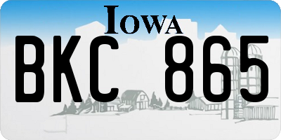 IA license plate BKC865