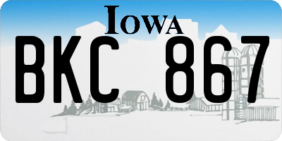 IA license plate BKC867