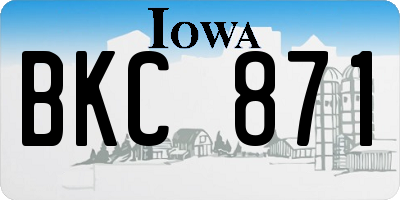 IA license plate BKC871