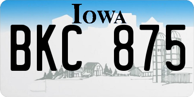 IA license plate BKC875