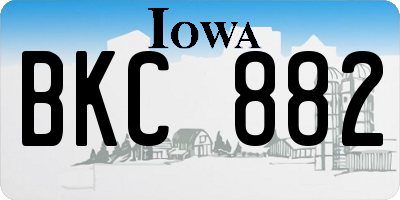 IA license plate BKC882