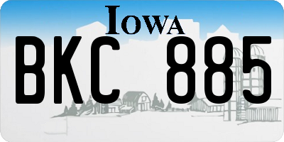 IA license plate BKC885