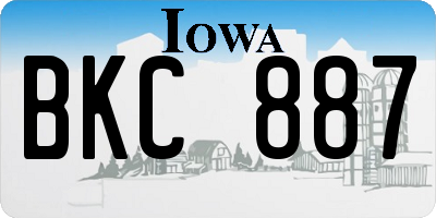 IA license plate BKC887