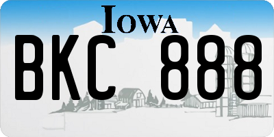 IA license plate BKC888