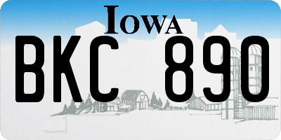 IA license plate BKC890