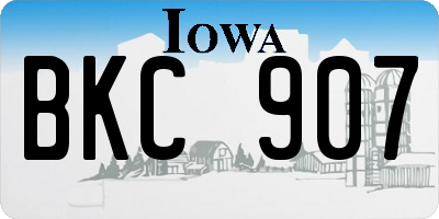 IA license plate BKC907