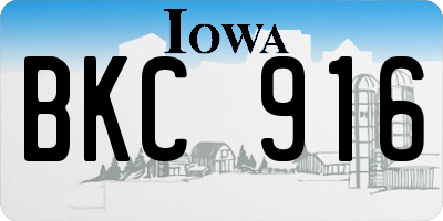 IA license plate BKC916