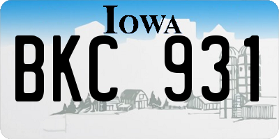 IA license plate BKC931