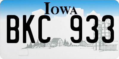 IA license plate BKC933