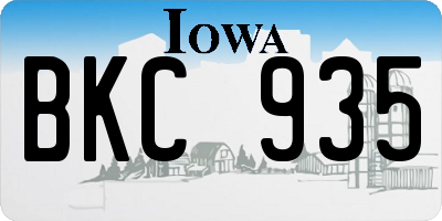 IA license plate BKC935