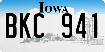 IA license plate BKC941