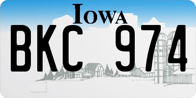 IA license plate BKC974