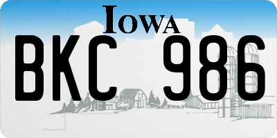 IA license plate BKC986