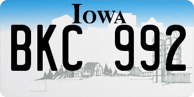 IA license plate BKC992