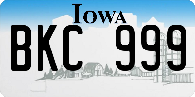 IA license plate BKC999