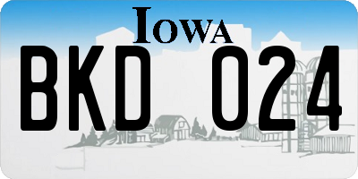 IA license plate BKD024