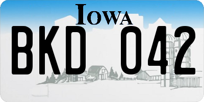 IA license plate BKD042