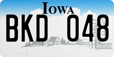 IA license plate BKD048