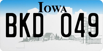 IA license plate BKD049