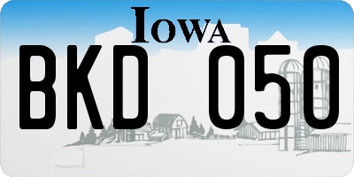 IA license plate BKD050